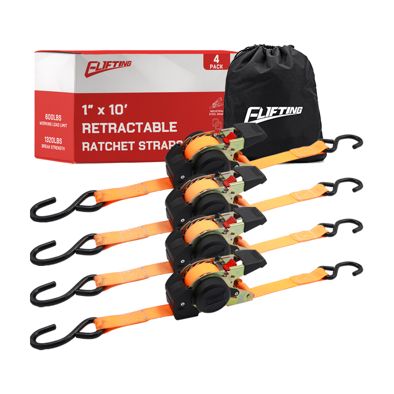 Elifting 1 "x 10" Automatyczne zwolnione ratcheta paski (4 paczki) do zabezpieczenia ładunku